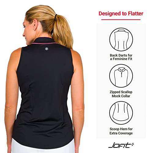 Jofit Apparel Women’s Athletic Clothing Cutaway Tipsy Top For Golf & Tennis, Size X-Large, Black #TOP3