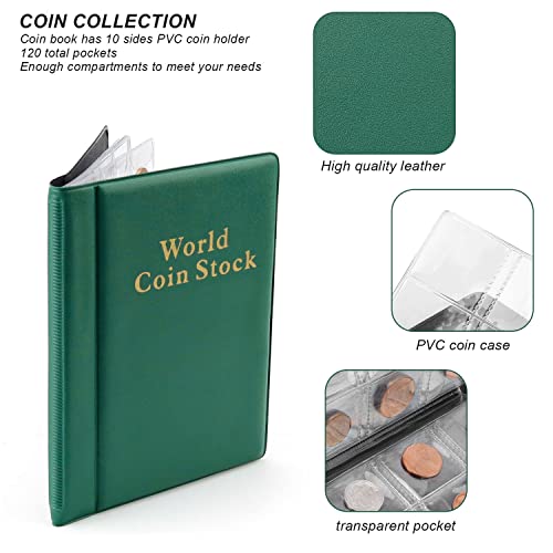 120 Slot per Carte Album di Monete, HASLED Green