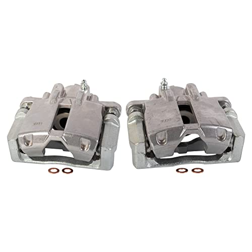 Image of TRQ Rear Brake Caliper Set Zinc Coated Brackets Compatible with 2003-2007 Cadillac CTS 2005-2011 Cadillac STS