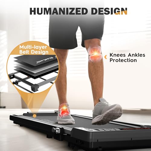 image for Elseluck Walking Pad, Under Desk Treadmill for Home Office, 2 in 1 Por