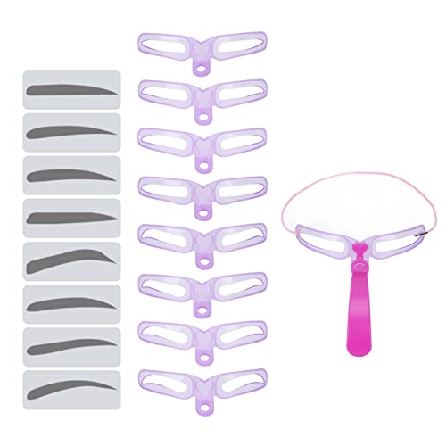 Eyebrow Template Set, 8pcs Eyebrow Stencil Reusable Natural Brow Shaping Guides Three Dimensional Eyebrow Shaping Stencils Kit for Beginners