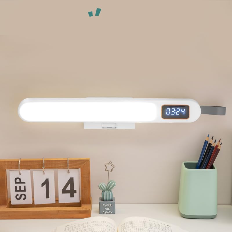 Image of Akari Rechargeable Table Lamp for Study, LED Cabinet Light With Magnet, Eye-Protection Desk Lamp, Night Light for Children, Student Safety (Ak-1711) - Plastic, White