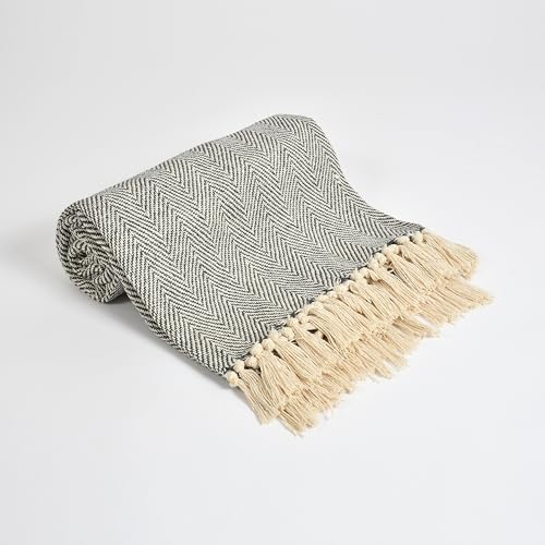 Image of Soft Throw Blanket | Used Both Indoor and Outdoor | Blanket for Living Room | Bedroom | Hall | Kids Room | Sofa and Bed or Chair Throw (Zigzag Grey)