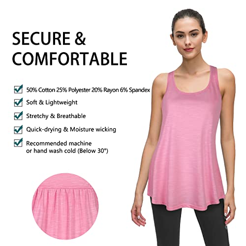 Image of Cestyle Womens Sleeveless Scoop Neck Flowy Loose Fit Workout Shirts Racerback Long Tank Tops