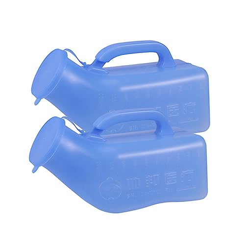 Hemoton 2Pcs Portable Cartoon Travel Urinal for Leak Car Toilet Pee Bottle Easy Clean Design for Camping and Road Trips Blue