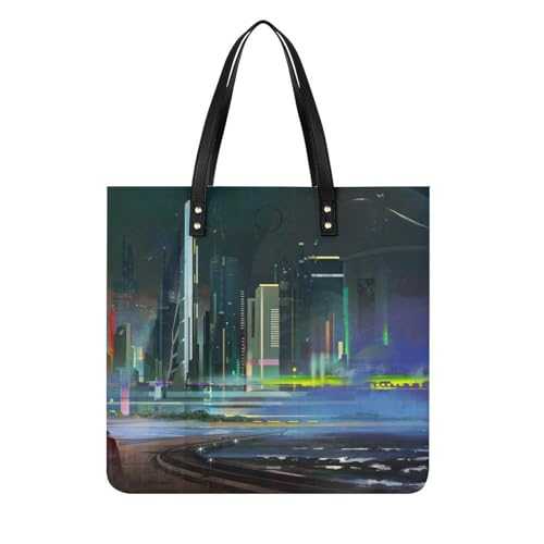 Tote bag pour voyage Nuit En Ville : le grand sac à main shopper idéal pour vos escapades
