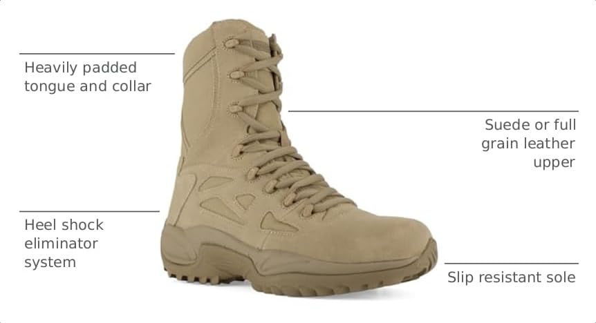 Image of Reebok Men's Rb8895 Rapid Response Rb Soft Toe 8 inch Stealth Tactical Boots