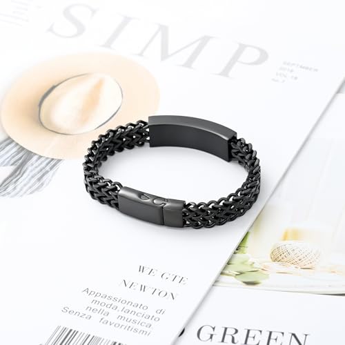 zeqingjw Men Urn Bracelet for Human Ashes Stainless Steel Cremation Jewelry Cuban Link Bangle for Ashes Keepsake Memorial Ash Holder Urn Keepsake Bracelet4