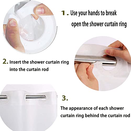 Pocenla FHC Waterproof Peva Hookless Shower Curtain Liner thumb #2