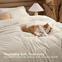 Bedsure Beige Bed Comforter Full, Breathable Mellow Marshmallow Comforter, 4 Pieces Prewashed Soft Bedding Set for All Seasons Use, Includes 1 Duvet Cover, 1 Comforter, 2 Pillow Shams — image 4