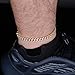 TOPGRILLZ 8mm Gold Cuban Link Anklets for Women 6 Times 14K Gold Plated Fashion Foot Jewelry Gift 9
