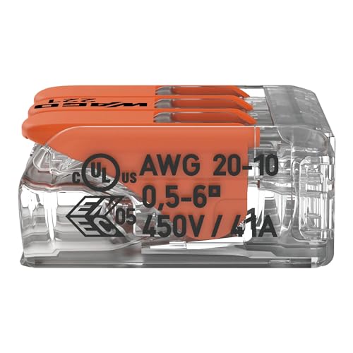 Kit 3 Conector Wago Emenda 3 Fios Mod. 221-613