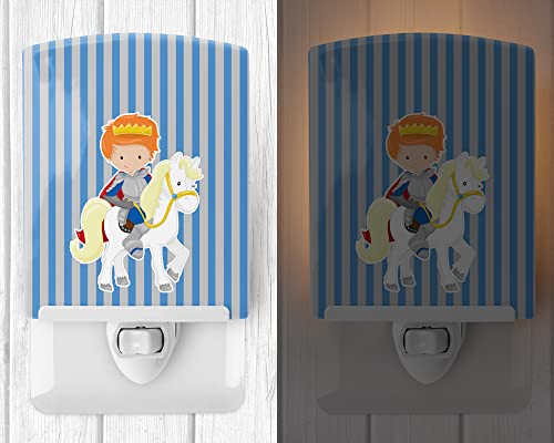 Lámpara de noche cerámica con figura de príncipe en caballo miniatura 2
