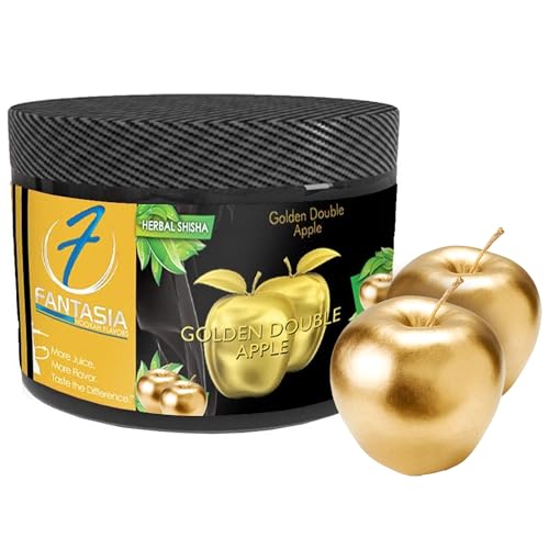 Fantasia Nicotine-Free Hookah, Hookah Shisha Flavor, 250g Can, Tobacco Free, Nicotine Free, Golden Double Apple (Traditional Double Apple)