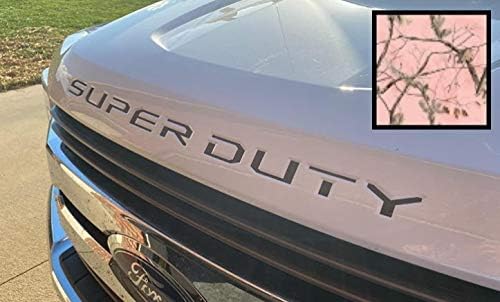 Decal Mods (2017-2022) Hood Grille Decal Sticker Letter Inserts Inlays (Thin) for Ford F250 F350 F450 Super Duty Red Reflective (Reflects Red) - CR+R