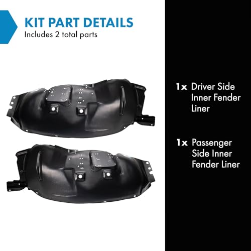 Image of TRQ Inner Fender Liner Set Compatible with 1995-1997 Ford Ranger FO1248106 FO1249106