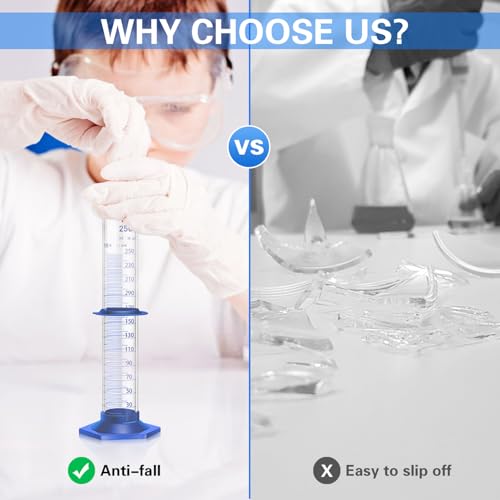 Image of 5PCS Graduated Cylinder Measuring Cylinder Thick Glass Lab Cylinders Glass Graduated Cylinder Glass Measuring Cylinder(50ML)