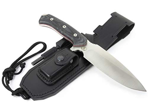 JEO-TEC Nº15 Bushcraft Survival Hunting Tactical Knife - BOHLER N690C Stainless Steel, Multi-positioned Leather Sheath, Sharpener Stone - Thumbnail 5