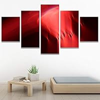 SIGNWIN 5 Panel Canvas Wall Art Abstract Brushstroke Closeup Digital Art Modern Artwork for Home Decorations Ready to Hang - 60
