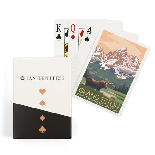 Baraja de 52 cartas Poker Lantern Press Grand Teton
