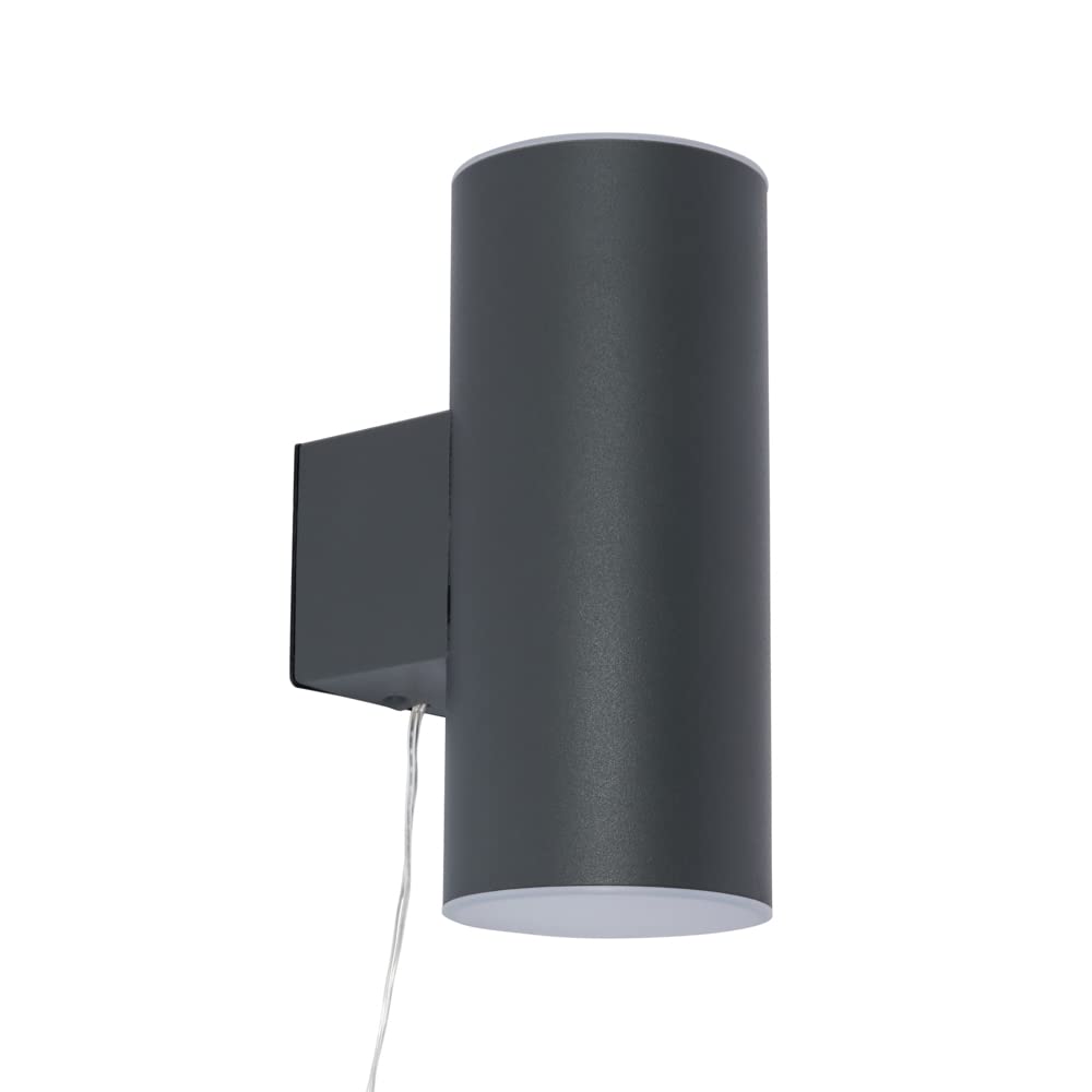 LITECRAFT Bao Up & Down Wall Light LED Outdoor Solar Power Fitting - Anthracite