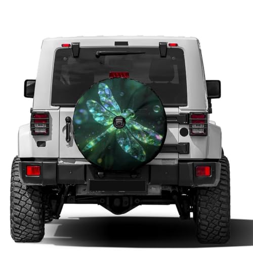 Image of Delerain Spare Tire Cover with Backup Camera Hole Dragonfly Wheel Covers Waterproof Dust-Proof UV Sun Universal Fit for Jeep Trailer RV SUV Truck (17 Inch for Diameter 31 inch-33 inch)