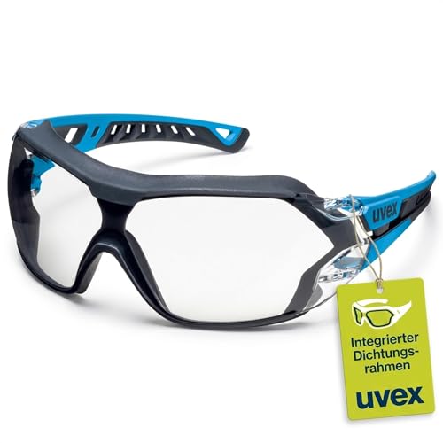 Uvex pheos nxt guard - Schutzbrille - Bügelbrille mit 100% UV-Schutz - Innen beschlagfrei außen extrem kratzfest & metallfrei - transparent - blau/anthrazit