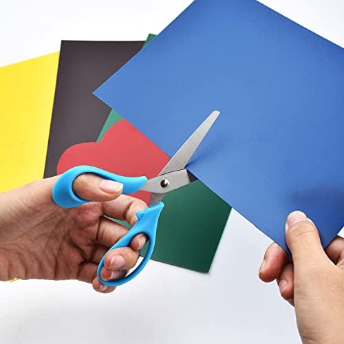 CCR Left Handed Scissors Kids,13cm Safety Blunt Stainless Steel Scissors for Kids PP Plastic Handles Left Handed Kids Scissors for DIY Cutting,Assorted Color,3 Pack