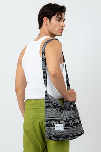 Image of Hobo Crossbody Bag for Women - Large Cotton Tote Shoulder Purse | Adjustable Strap