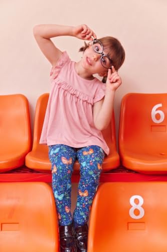 Image of Arshiner Toddler Girls 2-Piece Outfits Ruffle Sleeve Tee & Elastic Waist Pants Kids Summer Clothing Set For 2-10 Years