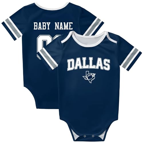 KREDE Baby Clothes Unisex Bodysuit Personalized Custom Baby Name Number for Baby Boy Girl