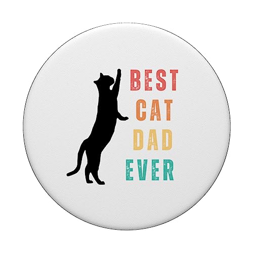 Best cat dad ever black cat PopSockets Swappable PopGrip - Image 3