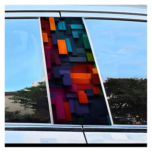 Autocollant de pilier de porte de voiture au motif blocs de couleur pour le quotidien