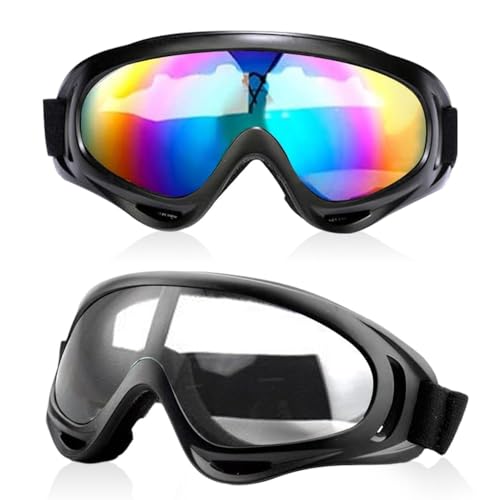 Udbrud Masque de ski, 2 Pièces Lunettes Tactiques Polarisées Lunettes de Ski Masques Snowboard Lunettes de Plein Air Lunettes de ski snowboard anti UV pour Garçons et Filles, Hommes & Femme