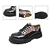 Fashion Oxford Shoes for Men's Patent Leather Print Chunky Platform Formal Derby Shoes Lace Up Comfortable Block Heel Lug Sole Non Slip Dress Business Oxfords (Black,8)