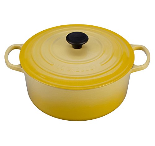 Le Creuset LS2501-281M Signature Enameled Cast-Iron Round French (Dutch) Oven, 7-1/4-Quart, Soleil