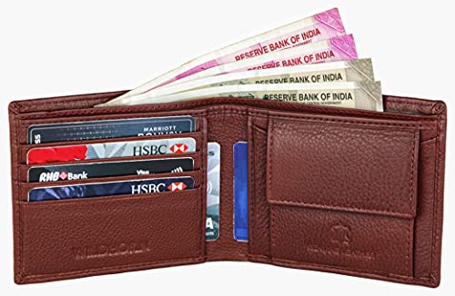 Image of WILDHORN RFID Protected Leather Wallet for Men,Brown
