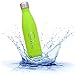 Personalisierbare Trinkflasche aus Edelstahl – auslaufsichere & thermoisolierte Wasserflasche hält Getränke bis zu 18 Stunden warm oder kalt (Grün, 0.5 l)