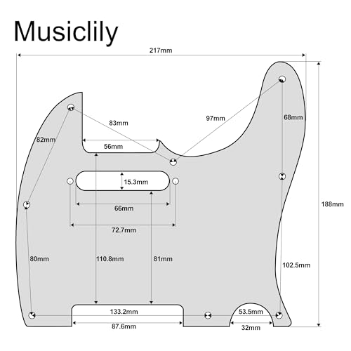 Musiclily Pro 8 Holes Anodized Aluminum Tele Pickguard TL Guitar Pickguard for American/Mexican Fender Standard Tele Style Electric Guitar, Gold - Thumbnail 2