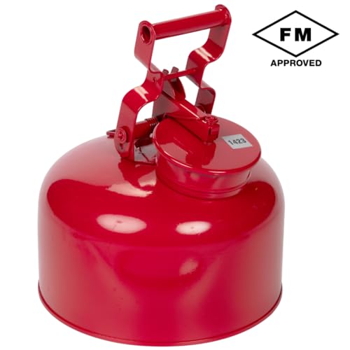 Image of Eagle 1423 Disposal Galvanized Steel Safety Can, 2-1 /2 Gallon Capacity, Red