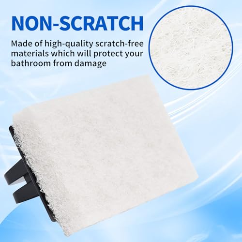 Image of 6 Pcs Hand Scrubber, Bathtub Scrubber with Handle, Non-Scratch Bathroom Scrubbing Pads for Cleaning Shower Tile Bathtube Sink Swimming Pool Step & Corner (Black)