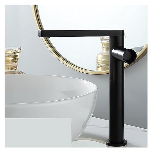 Robinet de salle de bain en laiton design moderne noir mat pour un intérieur épuré