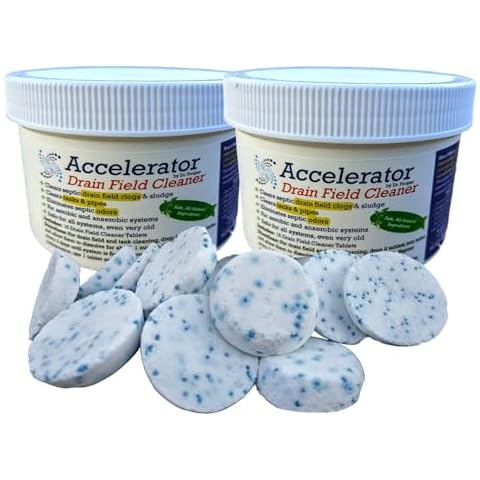 2-Pack Value BUNDLE of Drain Field Cleaner Tablets by Dr Pooper. Clears Septic Tanks and Drain Fields of Tough Clogs, Scum, Sludge AND Eliminates Odors FAST - Aerobic & Anaerobic Systems, Just Flush Cover