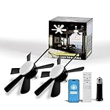 Superyofo Socket Fan LED Ceiling Lights,18inch APP Control E26 Fans Bulb with Remote & Dimmable LED Ceiling Fan Lights,3Color 3000K-6500K,1800LM Fan Light Bulb Screw in Ceiling (Black-2Pack)