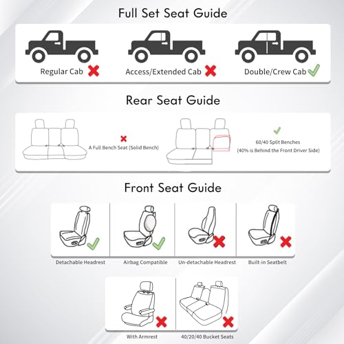 Image of Huidasource Seat Covers Custom Fit for Toyota Tacoma 2016-2023 2022 2021, Full Coverage Leather Seat Cover for Double /Crew Cab SR, SR5, Limited, TRD Pro,TRD Sport,TRD Off-Road(Full Set /Black&White)