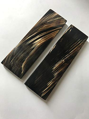 Whole Earth Supply Premium Handle Scales, Knife Making Material, Set of 2 (Buffalo Horn, Yellow) - Thumbnail 2