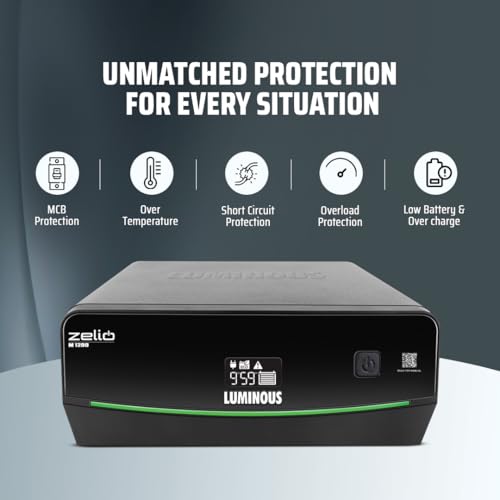 Image of Luminous Zelio M 1200 Sine Wave Inverter Ideal for Home,Office & Shops | 900VA Inverter | Reliable Power Backup | High Performance| Easy Installation | 36 Months Warranty