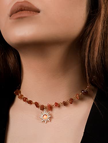 Sacina Boho Hippie Sun Necklace, Crystal Choker Necklace, Boho Necklace, Hippie Necklaces, Christmas Jewelry Gift For Women4