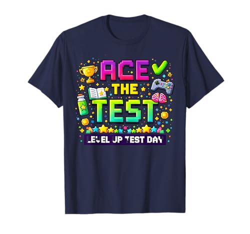 Ace The Test Pixel Gamer Style Level Up Test Day Motivation T-Shirt