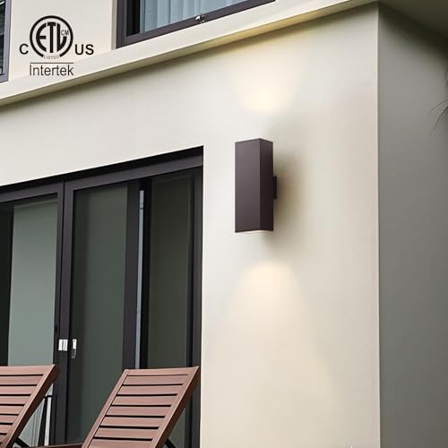 Image of mirrea 18 inch Modern Outdoor Porch Light, 2 Lights, Oil Rubbed Bronze, 2 Pack